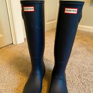 Navy Hunter Original Tall Rain Boot Size 8